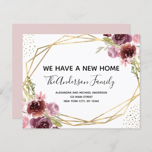 Budget Moving Announcement Floral Geometric