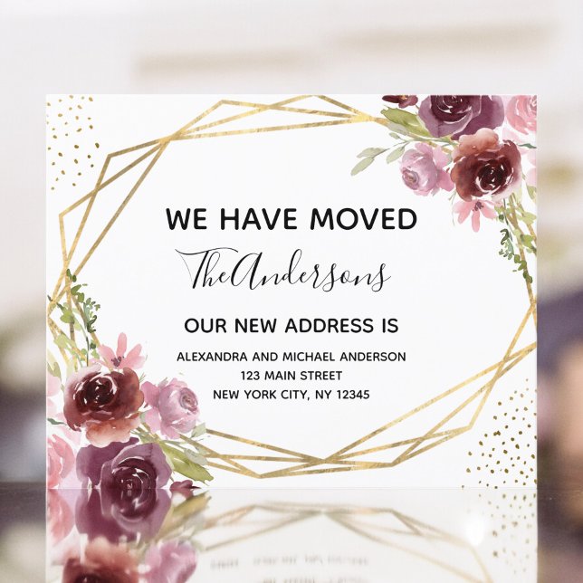 Budget Moving Announcement Floral Geometric (Creator Uploaded)