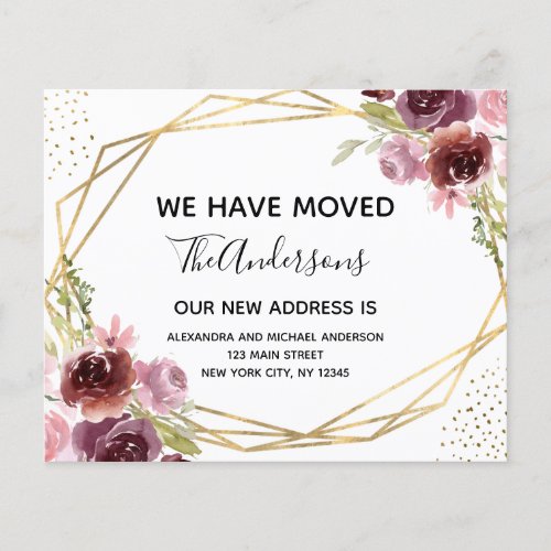 Budget Moving Announcement Floral Geometric Flyer