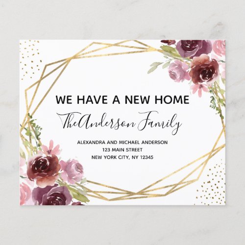 Budget Moving Announcement Floral Geometric Flyer