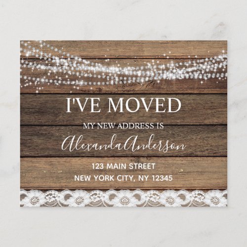 Budget Moving Announcement Rustic Farmhouse Wood