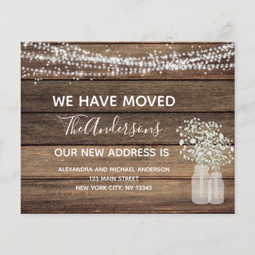 Budget Moving Announcement Rustic Farmhouse Wood F Flyer