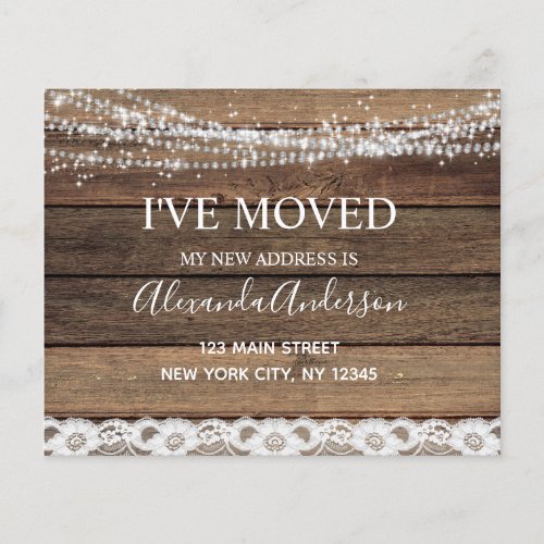 Budget Moving Announcement Rustic Farmhouse Wood Flyer