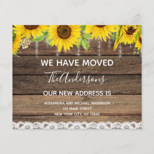 Budget Moving Announcement Rustic Sunflower Wood Flyer