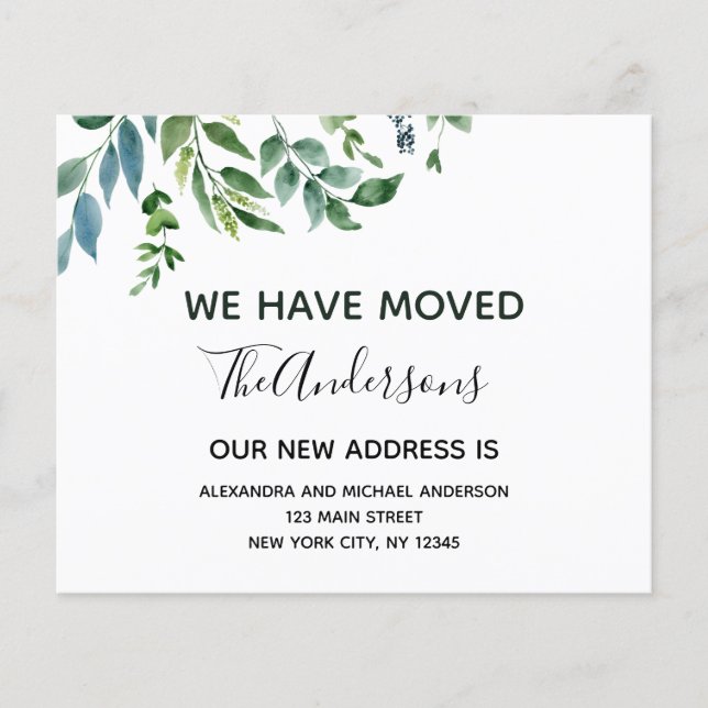 Budget Moving Announcement Spring Greenery Flyer (Front)