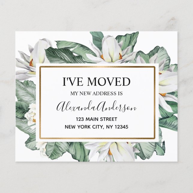 Budget Moving Announcement Tropical Floral (Front)