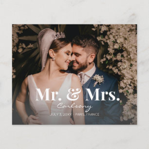 Budget Mr. & Mrs. Photo Wedding Announcement Flyer