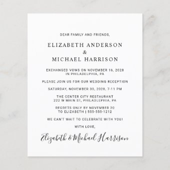 Budget Mr Mrs Photo Wedding Reception Invitation | Zazzle