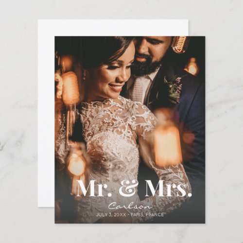 Budget Mr  Mrs Vertical Wedding Announcement