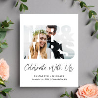 Budget Mr Mrs Wedding Photo Reception Invitation