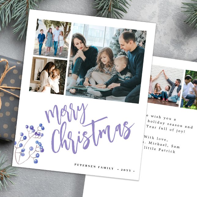 Budget multi 6 photo Merry Christmas Holiday Card (Creator Uploaded)