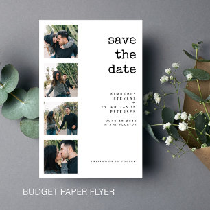 Budget multi photo collage wedding save the date flyer