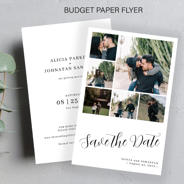 Budget multi photo collage wedding save the date flyer (Creator Uploaded)