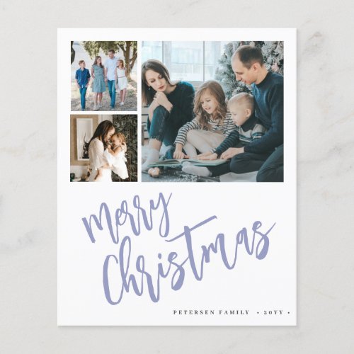 Budget multi photo Merry Christmas Holiday Card Flyer