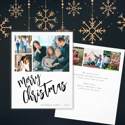 Budget multi photo Merry Christmas Holiday Card  Flyer