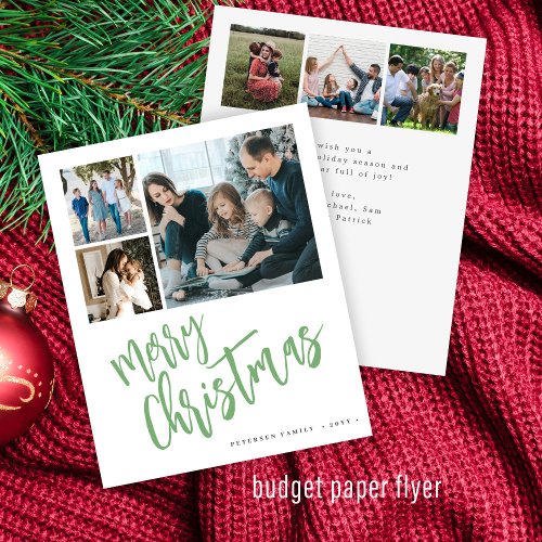 Budget multi photo Merry Christmas Holiday Card Flyer