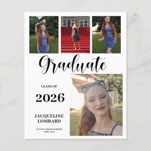 Budget Multiple Photos Graduation Announcement