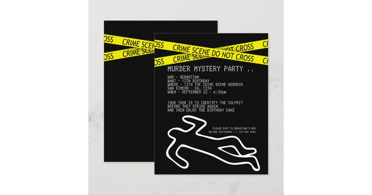 BUDGET Murder Mystery Party Invitation Zazzle
