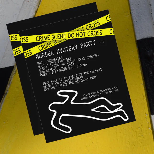 BUDGET Murder Mystery Party Invitation Zazzle