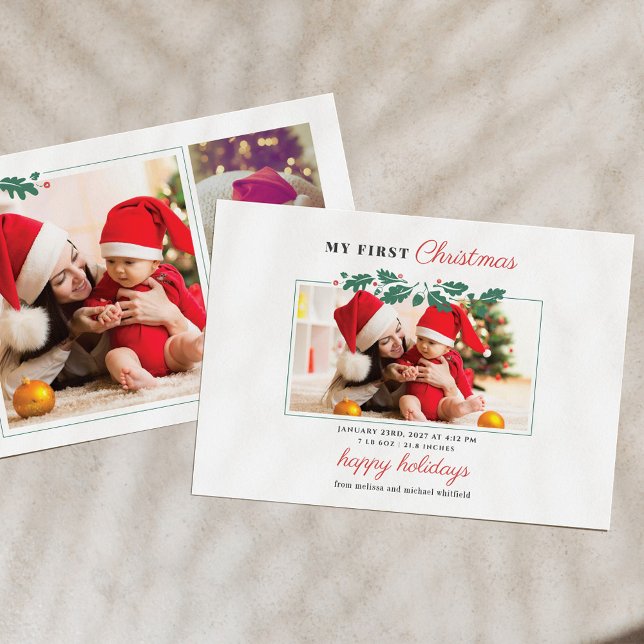 Budget My 1st Christmas Baby Birth Photo Holiday (Creator Uploaded)