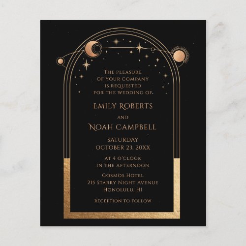 Budget Mystical Black Gold Sun Moon Wedding