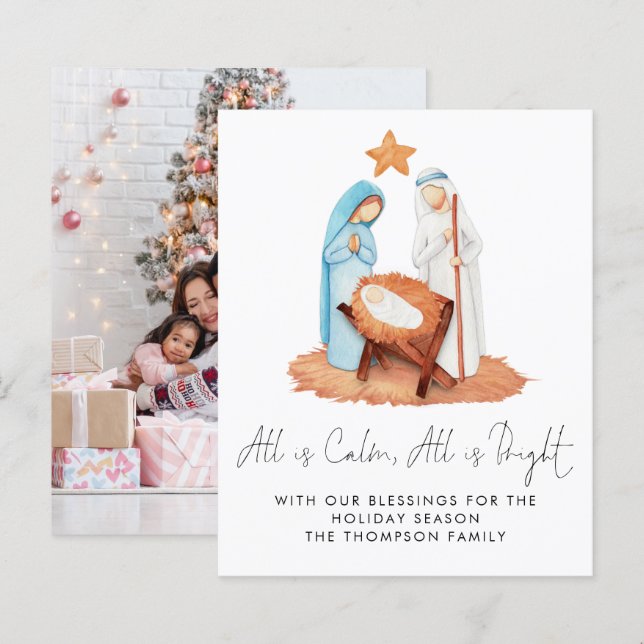 Budget Nativity Scene All Is Calm Photo (Front/Back)