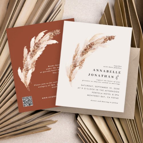 Budget natural boho pampas grass elegant wedding f flyer