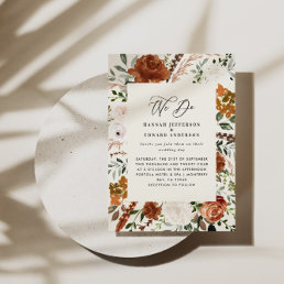 Budget natural botanical wedding details invite flyer