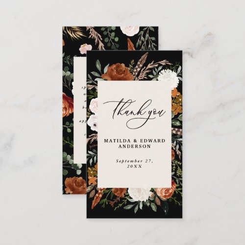 Budget natural floral wedding thank you  enclosure card