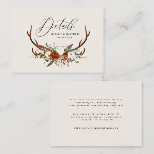 Budget natural stag rust floral elegant wedding enclosure card