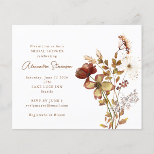 Budget Nature Flowers Bridal Shower Invitation