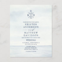 Budget Nautical Anchor Monogram Wedding Invite
