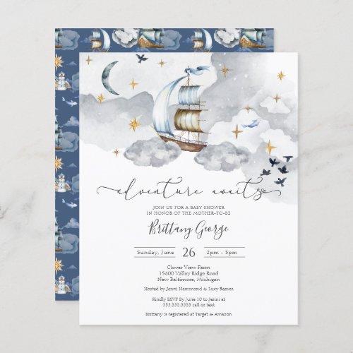 Budget _ Nautical Fantasy Baby Shower Invitation