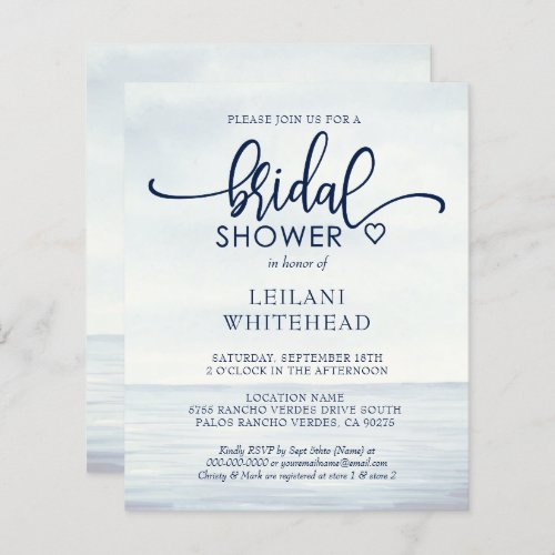 Budget Nautical Ocean Bridal Shower Invitation