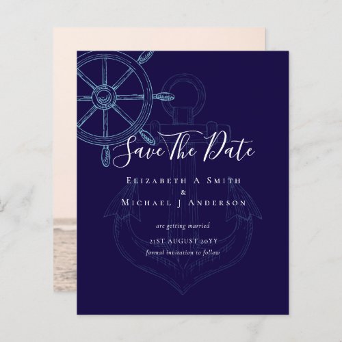 BUDGET Nautical PHOTO Save Dates Sea Beach Ocean