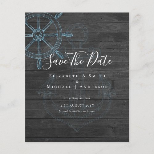 BUDGET Nautical PHOTO Save Dates Sea Beach Ocean Flyer