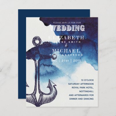BUDGET Nautical Sailing Destination Wedding Invite