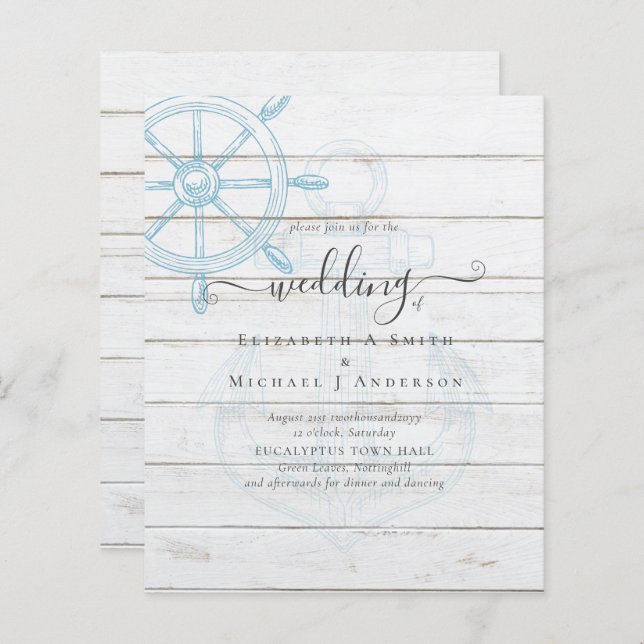 BUDGET  Nautical Ships Wheel Wedding (Front/Back)