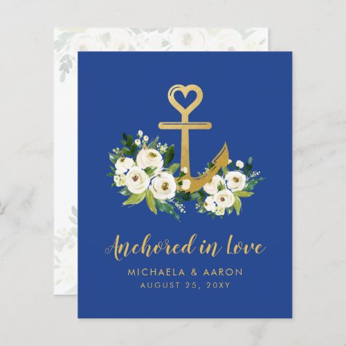 Budget Nautical Wedding Save the Date Heart Anchor