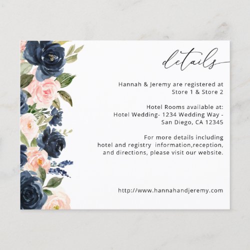 Budget Navy Blue  Blush Pink Floral Details  Flyer