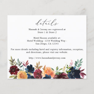 Budget Navy Blue, Burgundy & Peach Floral Details Flyer