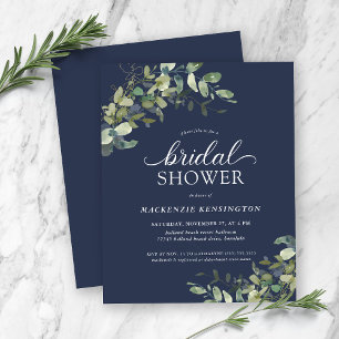 BUDGET Navy Blue Eucalyptus Bridal Shower