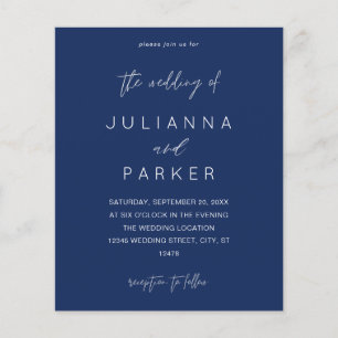 Budget Navy Blue MOD Calligraphy Wedding Flyer