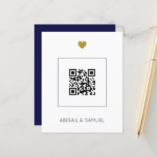 Budget Navy Blue QR Code All in One Wedding
