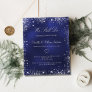 Budget navy blue silver vow renewal invitation