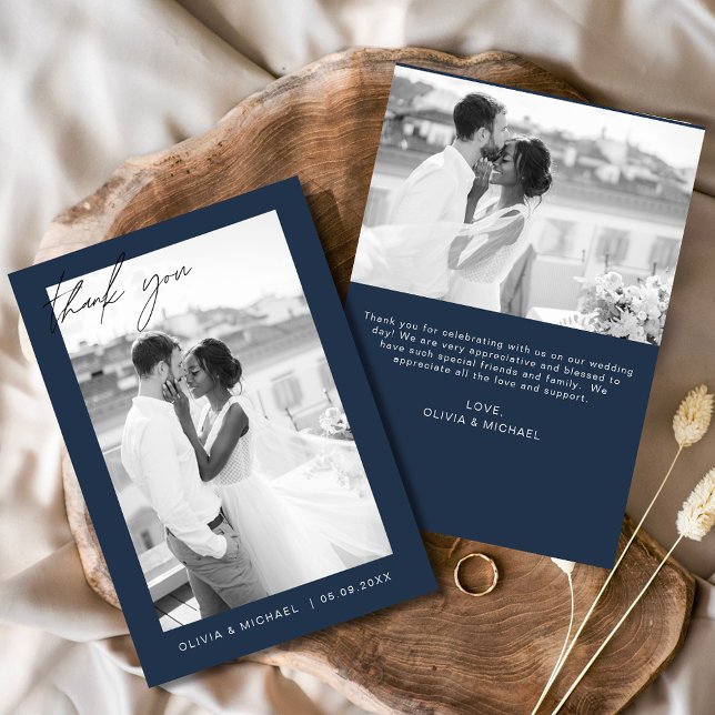 Budget Navy Blue Wedding Thank You Cards (Creator Uploaded)