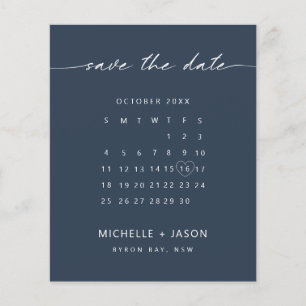 BUDGET navy calendar Save the Date Flyer