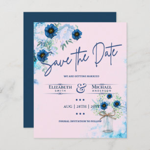 Budget Navy Dusty Blue Floral Rustic Wedding