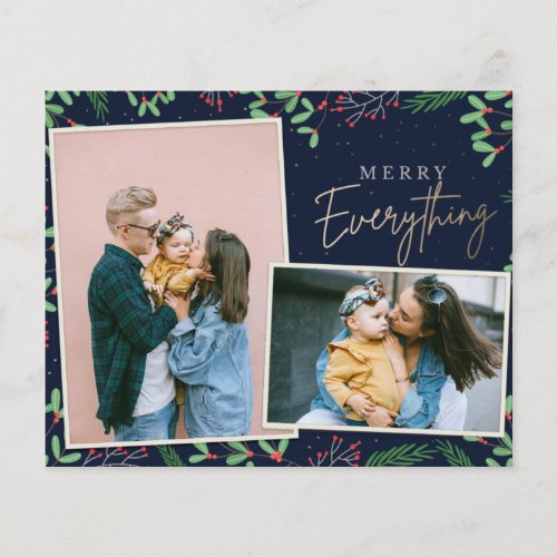 Budget Navy Merry Everything Photo Holiday Card