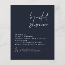 Budget Navy Modern Bridal Shower Invitation